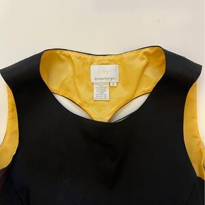 Donna Morgan Black Dress with Yellow Lining